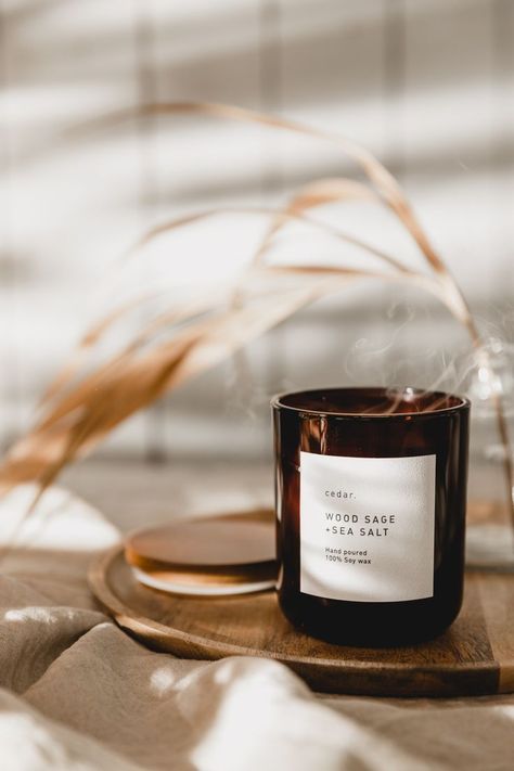 Candle Scent Aesthetic, Candle Jar Photography, Rustic Candle Photography, Bedroom Product Photography, Aesthetic Candle Photography, Candle Staging Ideas, Candle Photo Shoot Ideas, Candles Photoshoot Ideas, Product Photography Ideas Candles