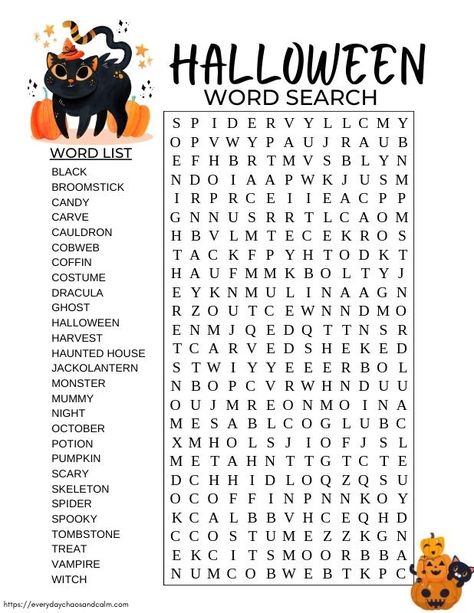 Free Halloween Word Search Printables, Halloween Words List, Free Halloween Activity Printables, Halloween Worksheets Free Printable, Halloween Word Search Free Printable, Word Find Free Printable, Halloween Word Search Printables, Halloween Free Printables, Halloween Worksheets Free