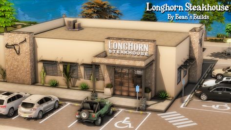 Sims 4 Steakhouse, Bloxburg Towns, Minecraft Hus, Ts4 Lots, Sims4 Build, Ts4 Builds, Sims 4 Restaurant, Sims Accessories, Sims 2 House