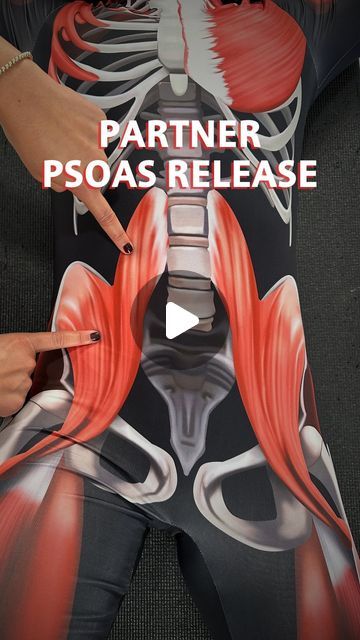 MoveU on Instagram: "🔥 Partner Psoas Massage: Unlock Those Deep Tension Spots! 🔥  Feeling tight in your hips or low back? It’s probably your psoas screaming for help. 😫 Did you know it’s the only muscle that crosses from the low back all the way across to the hip? Enter the game-changer: a partner psoas massage! This is THE move to release that deep tension and finally feel some relief. 🙌  Here’s how to do it right: 1️⃣ Set Up: Have your partner lie on their back with knees bent, and find the spot ⅓ of the way from your hip bone (towards the belly button). 🎯 2️⃣ Apply Pressure: Have your partner take a deep breath while you slowly press down—this muscle is deep, so go slow and controlled. You’ll feel it. 😅 3️⃣ Breathe Through It: Have your partner take deep, slow breaths and bend and Hip Flexor Massage, Iliacus Muscle Release, Tight Psoas Release, Release Hip Tension, Release Psoas Muscle, Psoas Release Trigger Points, Psoas Massage, Psoas Stretch Release, Decompress Spine