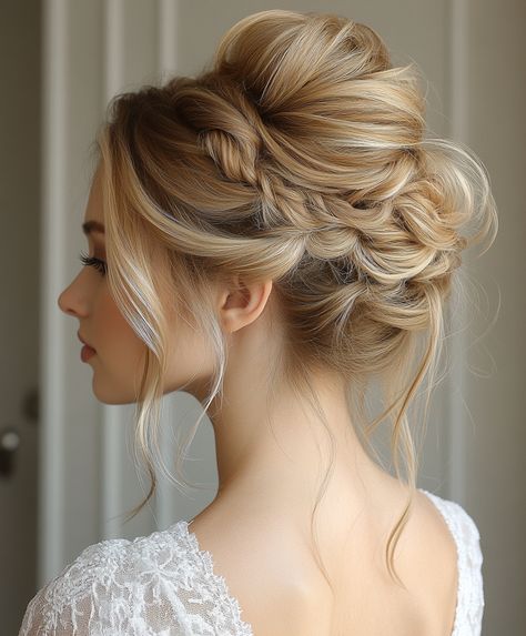 Best Wedding Hairstyles For Long Hair High Bun With Braids, Hair Preferences, Bun With Braids, Ceremony Hairstyles, Cascading Curls, Romantic Hairstyles, Strand Braid, Best Wedding Hairstyles, High Bun