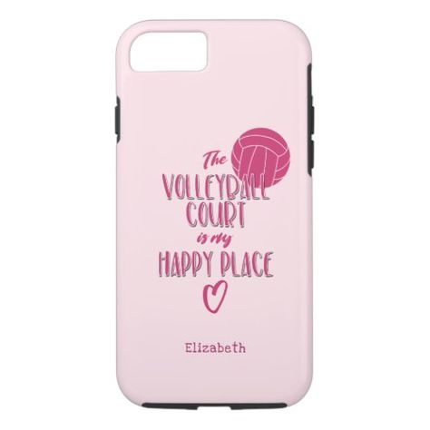 Preppy Phone Case, Pink Typography, Volleyball Court, Volleyball Gifts, Apple Phone Case, Apple Phone, Wedding Invitations Rustic, My Happy Place, Happy Place