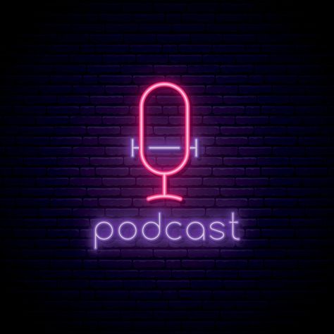 Neon podcast sign. Podcast Sign, Vector Art, Podcast, Neon Signs, Neon, Clip Art, Signs, Quick Saves