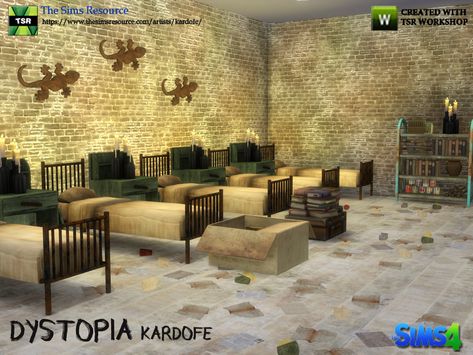 kardofe_Dystopia Apocalypse Clothing, Grunge Decor, The Sims 4 Lots, Sims 4 Bedroom, Cc Furniture, Junk Yard, Old Mattress, Distressed Furniture, Sims Community