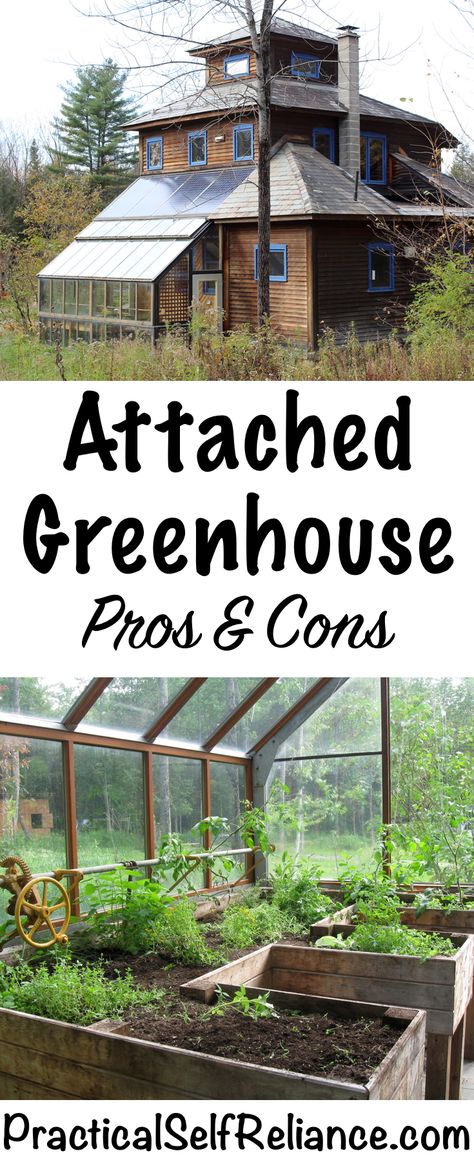 Attached Greenhouse: Pros and Cons Greenhouse Attached To House, Attached Greenhouse, Diy Greenhouse Plans, Best Greenhouse, Backyard Greenhouse, Small Greenhouse, Greenhouse Plans, Magic Garden, Aquaponics System