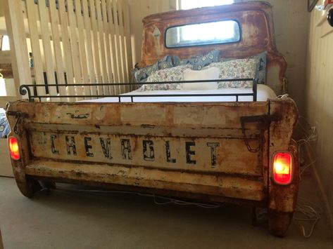 Car Part Furniture, Western Bedroom, Automotive Furniture, Babies Room, Car Furniture, Chevrolet Truck, Shelter Island, Old Truck, Automotive Decor