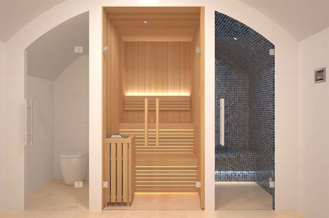 Luxurious Bathroom Ideas, Sauna Bathroom Ideas, Nordic Sauna, Sauna Bathroom Design, Steam Room Shower, Luxury Bathroom Ideas, Deco Spa, Home Spa Room, Sauna Design