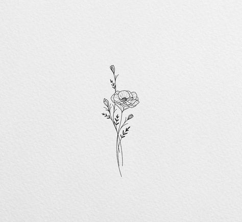 Small Primrose Flower Tattoo, Tattoo September Flower, Carnation Flower Tattoo Minimalist, Primrose Tattoo Simple, Poppy Anemone Tattoo, Primrose Fine Line Tattoo, Marigold And Aster Tattoo, Birth Flower Tattoo On Back, Carnation Ankle Tattoo