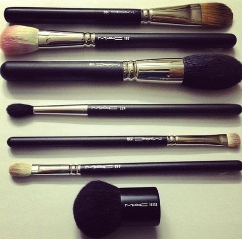 The essentials! #MAC #makeup #mac cosmetics #beauty #brushes Mac Makeup Looks, Best Mac Makeup, Magical Makeup, Beauty Brushes, Latest Makeup, Beauty Kit, Mac Makeup, Kiss Makeup, Makeup Designs