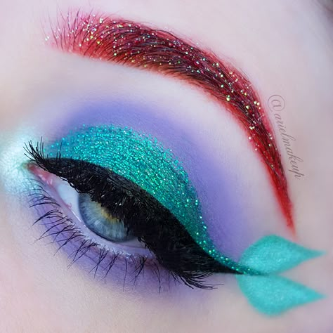 Little Mermaid Makeup, Carnaval Make-up, Disney Eye Makeup, Ariel Makeup, Disney Inspired Makeup, Disney Princess Makeup, Princess Makeup, Disney Makeup, Makijaż Smokey Eye