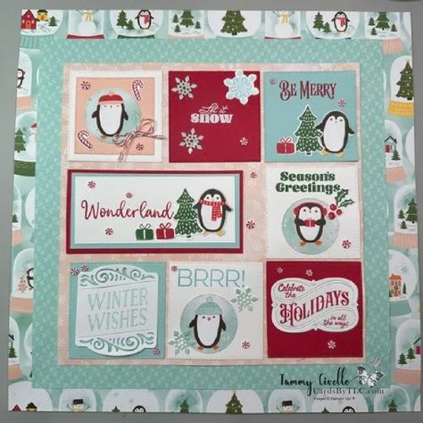 Sampler with Snowy Scenes Paper - Cards by TLC Fun Home Decor, January Birthday, Christmas Paper Crafts, Card Techniques, Treat Holder, Stampin Up Christmas, Christmas Minis, Holiday Wishes, Christmas Paper