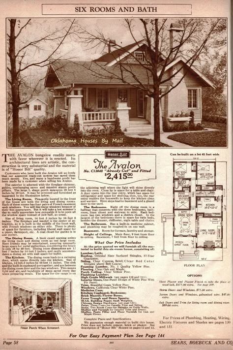 Sears Craftsman Houses, 1920s Craftsman Bungalow Exterior, 1920s Craftsman Bungalows, Sears House Plans, Sears Catalog Homes, Craftsman Bungalow Exterior, Sears Homes, Old House Plans, Craftsman Style Bungalow