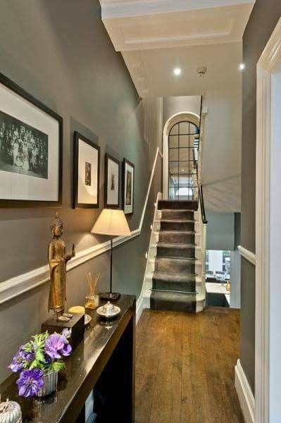 Grey Hallway Paint, Hallway Paint, Hallway Colours, Decor Hallway, Modern Country Style, Hallway Designs, Foyer Decorating, Best Paint Colors, Hallway Ideas Colour