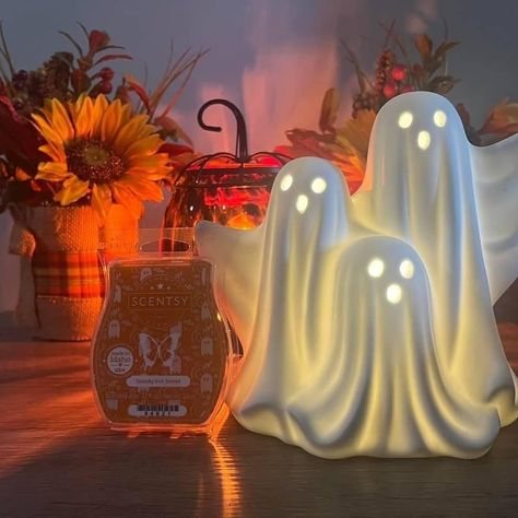 Scentsy’s scent and warmer of the month is Boo Crew and Spoooky but Sweet! 👻 Find them at smellyacres.scentsy.us search scent of the month! #halloween #halloweendecor #scentsy #boo #boocrew #spooky #homedecor Boo Crew, Scentsy Consultant, Wax Warmers, Wax Melts, Halloween Decorations, Halloween