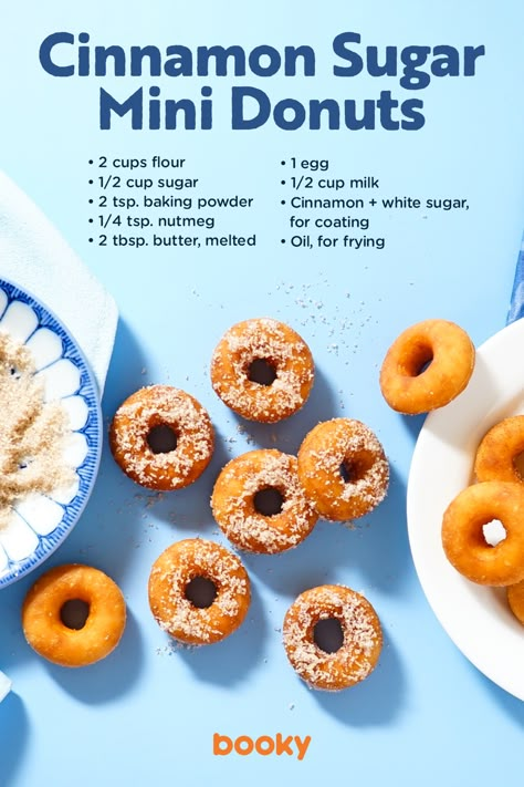 Mini Doughnut Recipes, Donut Recipe Without Yeast, Mini Donut Recipes, Doughnut Recipes, Doughnut Recipe Easy, Homemade Recipe Books, Homemade Donuts Recipe, Homemade Cookbook, Culinary Cooking