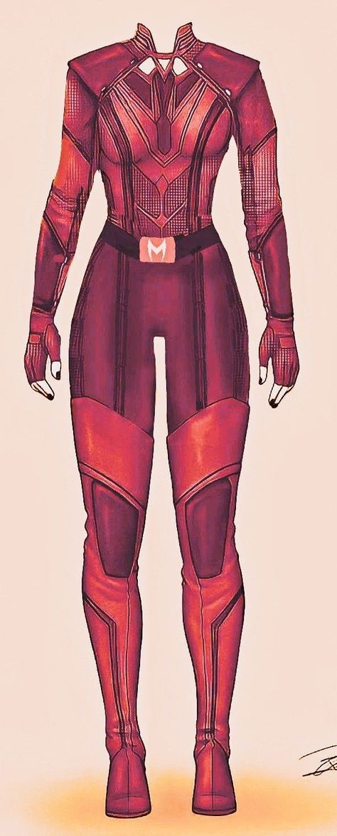 Wanda Maximoff Suit Concept Art, Scarlet Witch Wandavision Costume, Scarlett Witch Outfit Ideas, Superhero Design Costume, Scarlet Witch Outfit Art, Wanda Suit Design, Scarlet Witch Costume Ideas, Scarlet Witch Design, Witch Suit Design