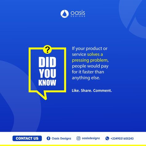 Social Media Content 
Blue
Graphics Design
Digital Marketing
Brand Identity
Flyer Design
Poster design
Oasis Designs
New 
Daily contents
Best
Creative 
Content Marketing
Content creation 
Did you know
Facts
Inspiration
Business Did You Know Posts Designs, Fact Poster Design, Did You Know Graphic Design, Facts Poster Design, Did You Know Poster Design, Did You Know Ads, Facts Social Media Post, Did You Know Post Design, Did You Know Post