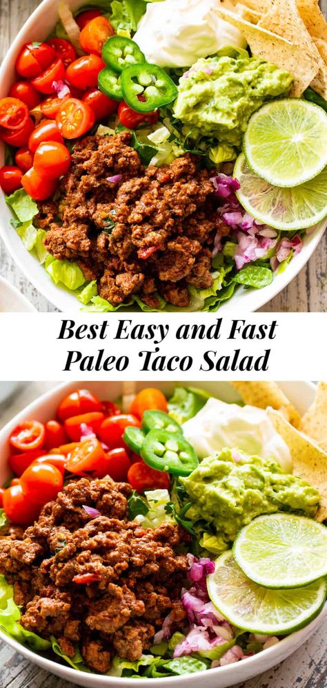 Paleo Mexican Recipes, Paleo Taco Salad, Whole 30 Salads, Paleo Taco, Paleo Tacos, Easy Paleo Dinner Recipes, Healthy Tacos Salad, Whole 30 Meal Plan, Easy Whole 30 Recipes