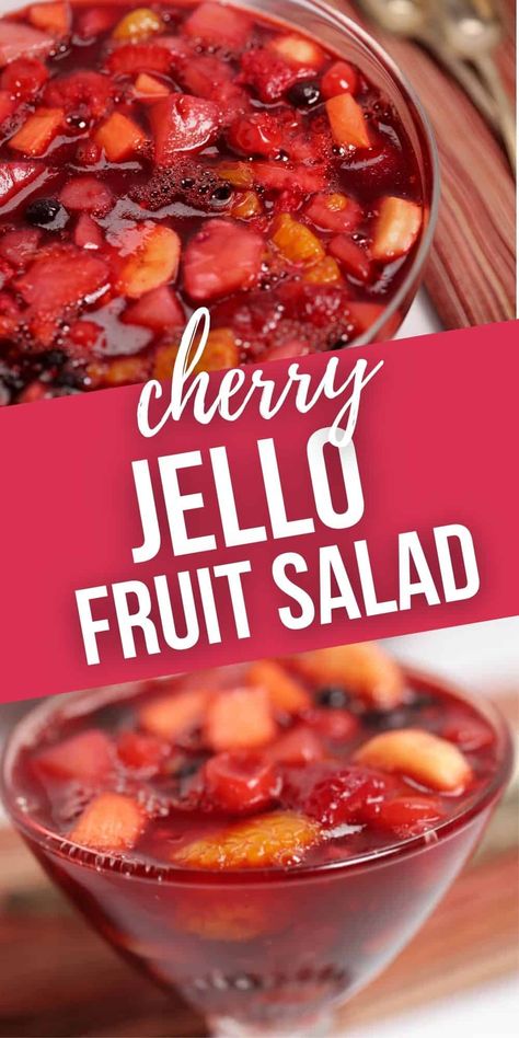 Cherry Jello Salad, Cherry Fruit Salad, Cherry Jello Recipes, Jello Fruit Salad, Jello Fruit, Jello Fruit Salads, Jello With Fruit, Jello Mold Recipes, Congealed Salad