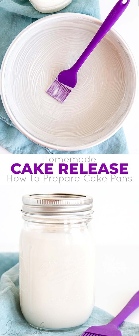 Grease and flour your pans in one step with this Homemade Cake Release! Learn how to prepare cake pans so that your cakes come out perfect every time. Bake Flat Cakes, Cake Release, Cheesecake Strawberries, Cake Preparation, Flat Cakes, Baked Cheesecake, Pastry School, Fitness Humor, Cookies Bars