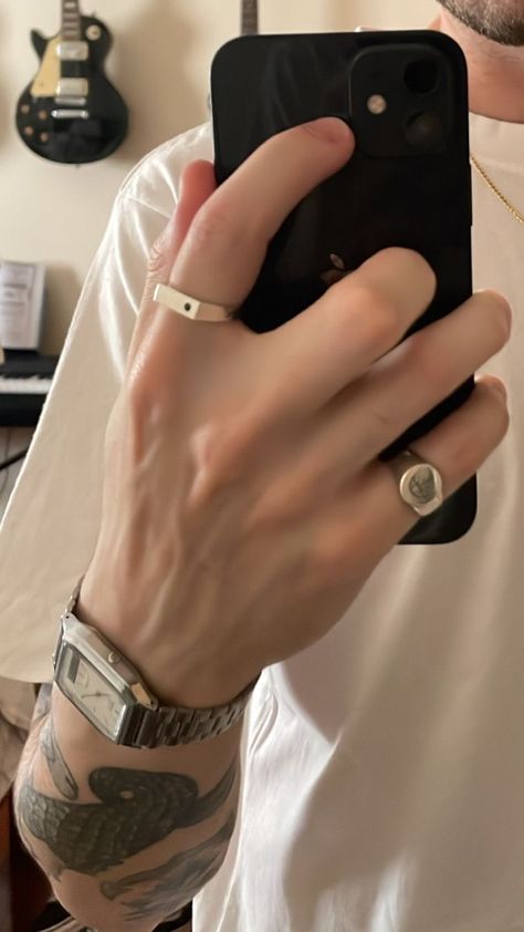 Rings Men Aesthetic, Men’s Accessories, Men Rings Aesthetic, Square Watches For Men, Mens Jewelry Aesthetic, Square Stone Ring, Male Accessories, Mens Accessories Vintage, Man Hands