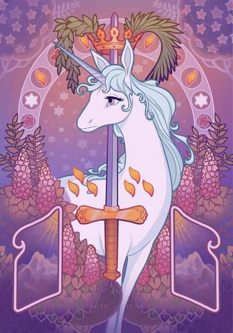 Unicorn Phone Wallpaper, The Last Unicorn Art, Last Unicorn Art, The Last Unicorn Movie, Ace Of Swords, Unicorn Artwork, Moe Anime, Last Unicorn, The Last Unicorn