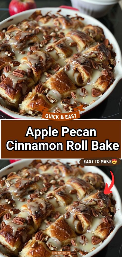 Ingredients: 2 cans (8 oz each) refrigerated cinnamon rolls, Apple Pecan Cinnamon Rolls, Pecan Cinnamon, Pecan Cinnamon Rolls, Frozen Rolls, Cinnamon Roll Casserole, Cinnamon Roll Bake, Apple Cinnamon Bread, Apple Cinnamon Rolls, Pecan Rolls