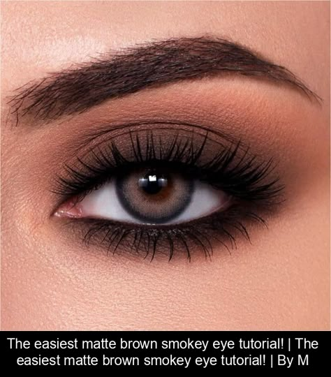 The easiest matte brown smokey eye tutorial! #prommakeuplooks Matte Brown Smokey Eye, Brown Smokey Eye Tutorial, Makeup For Prom, Daytime Smokey Eye, Dark Smokey Eye Makeup, Brown Smokey Eye Makeup, Brown Smokey Eye, Dark Smokey Eye, Brown Smokey