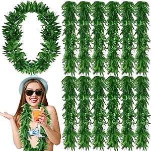 Yuxung 12 Pcs Tropical Green Leis Fern Leaf Lei Green Fake Hawaiian Leis Artificial Fern Garland for Summer Luau Party Favors Decorations, 43 Inches Fern Garland, Summer Luau Party, Luau Party Favors, Hawaiian Leis, Hawaiian Lei, Tropical Green, Fern Leaf, Girls Camp, Hawaiian Luau