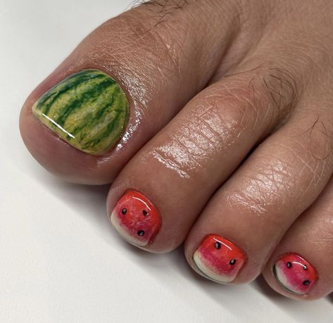 Fruit Pedicure, Lexi Nails, Toenail Designs Summer, Fruit Nails, Infinity Nails, Finger Art, Watermelon Nails, Summer Toe Nails, Creative Nail Designs