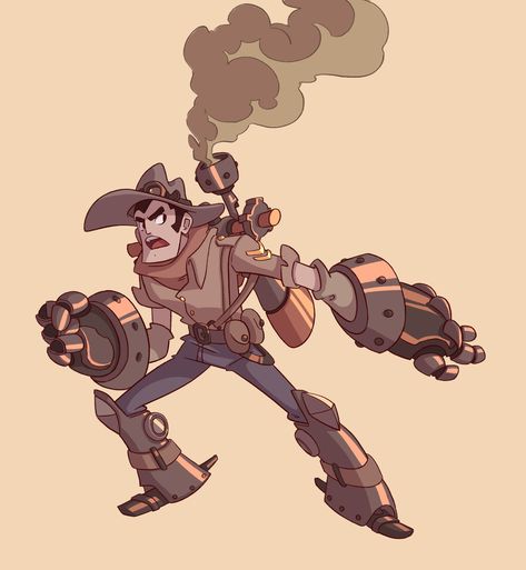 ArtStation - Steampunk Cowboy, Massimo Di Leo Steampunk Cowboy, Metal Boots, Fantasy Humans, Cowboy Character Design, Shadow Wolf, V Steam, Cartoon Video Games, The Wild West, Steam Engine