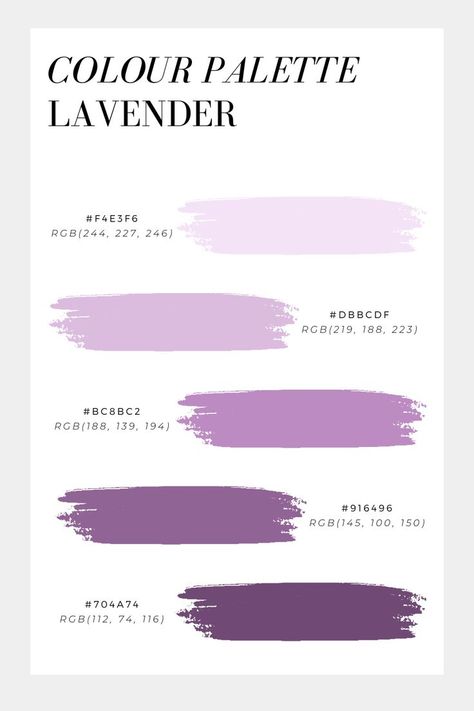 Lavender Color Code, Rgb Palette, Rgb Code, Lavender Color Palette, Rgb Color Codes, Color Tips, Create Color Palette, Pastel Lavender, Pastel Color Schemes