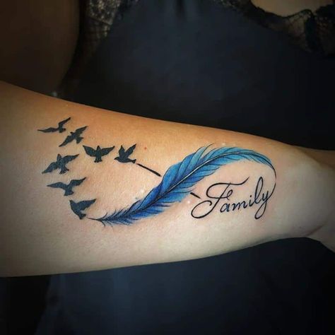 Infinity Symbol with Feathers 2 Name Infinity Tattoo, Tattoo Ideas With Names, Tattoo Ideas 2022, Infinity Tattoo Ideas, Infinity Tattoo Family, Infinity Symbol Art, Atrapasueños Tattoo, Infinity Tattoo With Feather, Infinity Symbol Tattoo