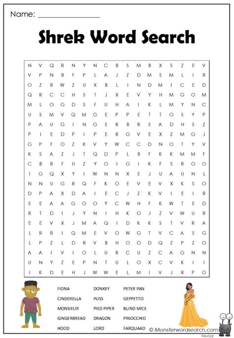 cool Shrek Word Search Shrek Trivia, Shrek Activities, Shrek Crafts, Shrek Games, Shrek Party, Word Search Puzzles Printables, Free Printable Word Searches, All About Me Activities, Word Search Printables