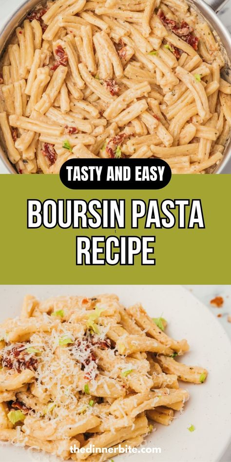 Ready in just 35 minutes, this Boursin Pasta recipe will be your new go-to weeknight dinner 😋! Made with simple, wholesome ingredients, and the creamy indulgence of Boursin cheese, you'll have a mouthwatering meal in no time! Pin now, and enjoy a delicious dinner later! Boursin Pasta Recipe, Boursin Pasta, Boursin Cheese, Midweek Meals, Spaghetti Bolognese, Mouth Watering Food, Classic Dishes, Pasta Recipe, Delicious Dinner