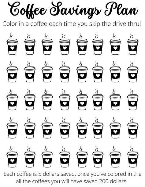 Coffee Savings Challenge, Coffee Tracker, Defi Budget, Starbucks Psl, Saving Money Chart, Savings Chart, Saving Tracker, Money Chart, Budget Challenge