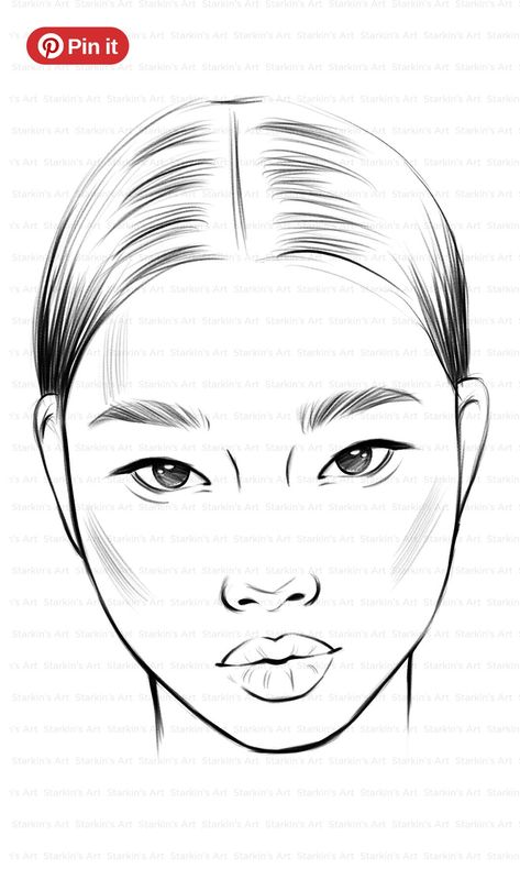 Faces Drawing, Fashion Illustration Face, Face Stencils, Face Outline, Face Line Drawing, Female Face Drawing, Girl Face Drawing, Book Fashion, Face Template