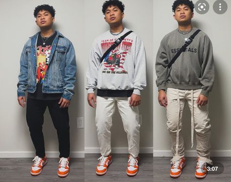 Syracuse Dunks Outfit Men, Dunk Outfits Mens, Nike Dunk Syracuse Outfit, Dunk High Outfit Man, Syracuse Outfit, Syracuse Dunks Outfit, Syracuse Dunks, Dunk Fits, Outfits With High Tops