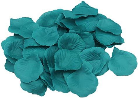 Teal Wedding Reception, Rose Petals Wedding Table, Grey Wedding Table, Bridal Shower Party Favor, Rose Peddles, Night Decoration, Blue Rose Flower, Flower Petals Wedding, Rose Petals Wedding