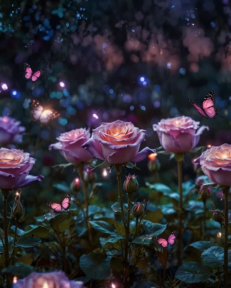 Fantasy nature #fantasy #nature #rose #moon Fantasy Flowers Magic, Ethereal Nature, Fantasy Nature, Nature Rose, Fantasy Flowers, Pink Images, Rose Garden, Drawing Ideas, Pretty Things