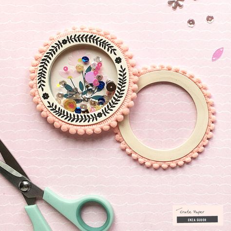 Scrapbook Embellishments Diy, Maggie Holmes, Embellishment Diy, Card Embellishments, Scrapbook Tag, Homemade Valentines, Crate Paper, Hanging Frames, College Gifts