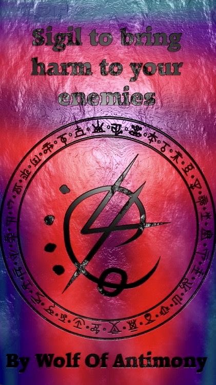 Sigil For Revenge, Sigils For Revenge, Sigils For Enemies, Dark Sigil, Wolf Of Antimony, Talisman Symbols, Protection Sigils, Witch Symbols, Wiccan Tattoos