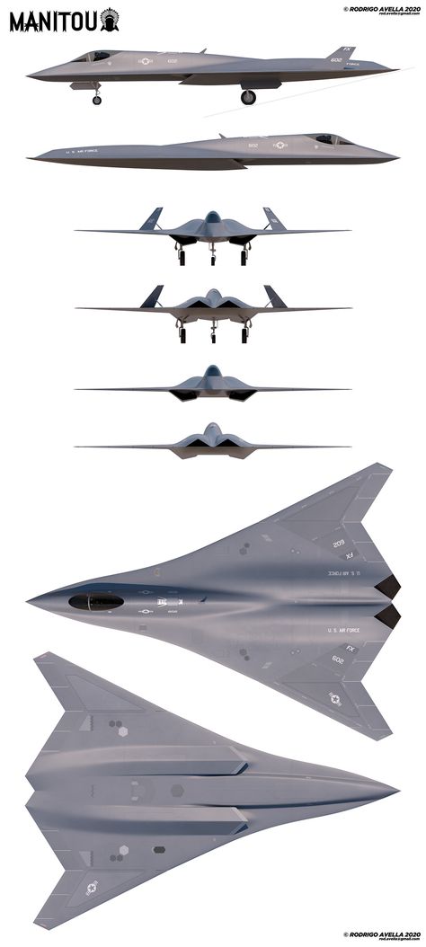 Manitou - Sixth generation fighter concept on Behance Spaceship Fighter Concept, Future Aircraft Carrier Concept, Aircraft Design Concept, Sixth Generation Fighter, Airplane Concept, Alex Watson, Aviation Engineering, Stealth Aircraft, Flying Vehicles