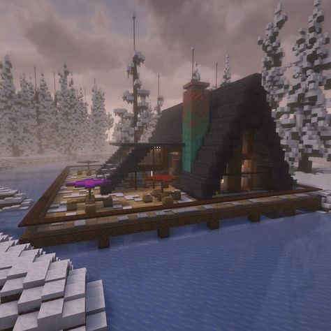 Modern A-frame Cabin #minecraft #minecraftbuilds #minecraftmodern #minecraftcabin #a-framecabin #snowycabin #cozycabin A Frame Cabin Minecraft, Snowy Cabin Minecraft, A Frame Minecraft House, Minecraft A Frame, Minecraft A Frame House, Minecraft Snow Cabin, Winter Cabin Minecraft, Minecraft Winter Cabin, Minecraft Winter House