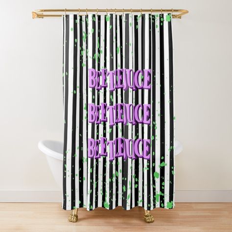 Beetlejuice by camille95 | Redbubble Beetlejuice Bathroom, Beetlejuice Room, Halloween House Party, Dark Home Decor, Dark Home, Bathroom Design Decor, Fishing Humor, Bathroom Towels, Beetlejuice