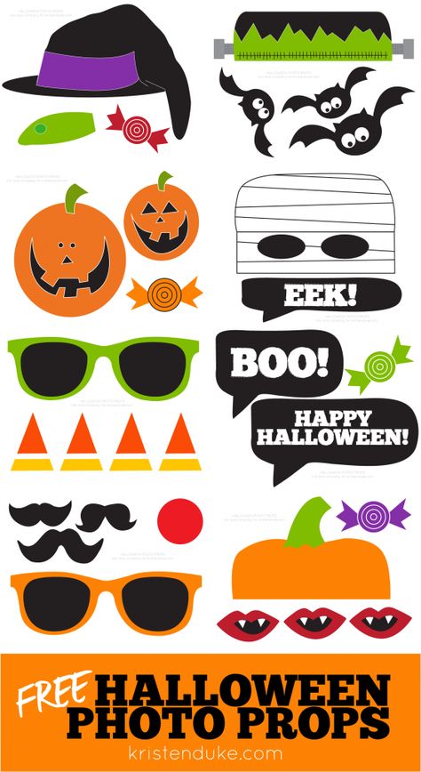 Halloween Photo Booth Free Printable Props - Capturing Joy with Kristen Duke Halloween Photo Booth Props, Halloween Photo Props, Imprimibles Halloween, Printable Props, Foto Props, Fall Carnival, Halloween Class Party, Halloween Photo Booth, Props Free