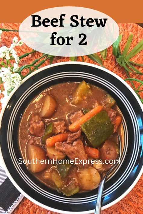 Beef Stew Small Batch, Beef Stew For Two Crock Pots, Beef Stew For 2 Crock Pot, Beef Stew For One, Crockpot Beef Stew For Two, Small Batch Crockpot Beef Stew, 1lb Stew Meat Recipes, 1 Lb Beef Stew Meat Recipes, Small Slow Cooker Recipes For Two