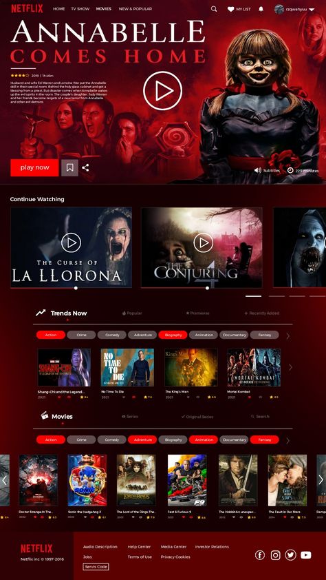 Ppt Movie Design, Netflix Layout, Testimonials Web Design, Netflix Home, Orange Jam, Best Banner Design, Web Design Examples, Yearbook Pages, Movie App