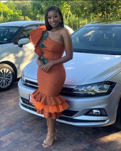 Wear To A Wedding As A Guest, Chilanga Mulilo Dresses For Guests, Lobola Outfits Woman Dresses South Africa, Orange Traditional Dresses, African Traditional Wear Dresses, Chitenge Outfits For Women, Traditional Wedding Attire South Africa, African Traditional Dresses Modern, Congolese Dress