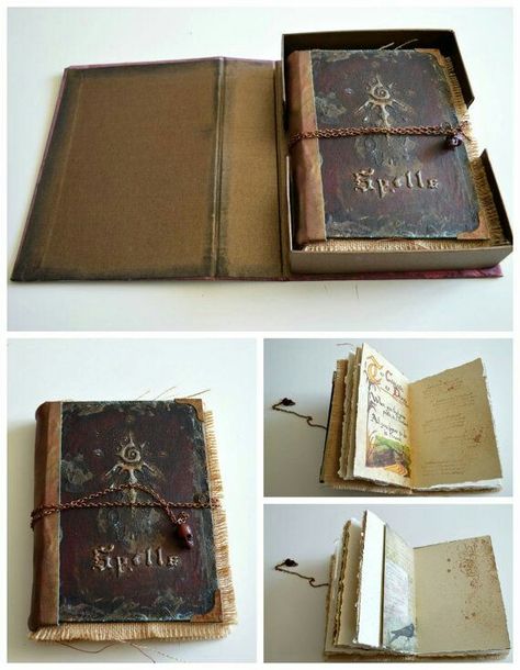 Fantasy Grimoire, Dnd Journal, Book Of Shadows Journal, Book Of Shadow, Witch Spell Book, Journal Book, Youtube Link, Magic Book, Handmade Journals